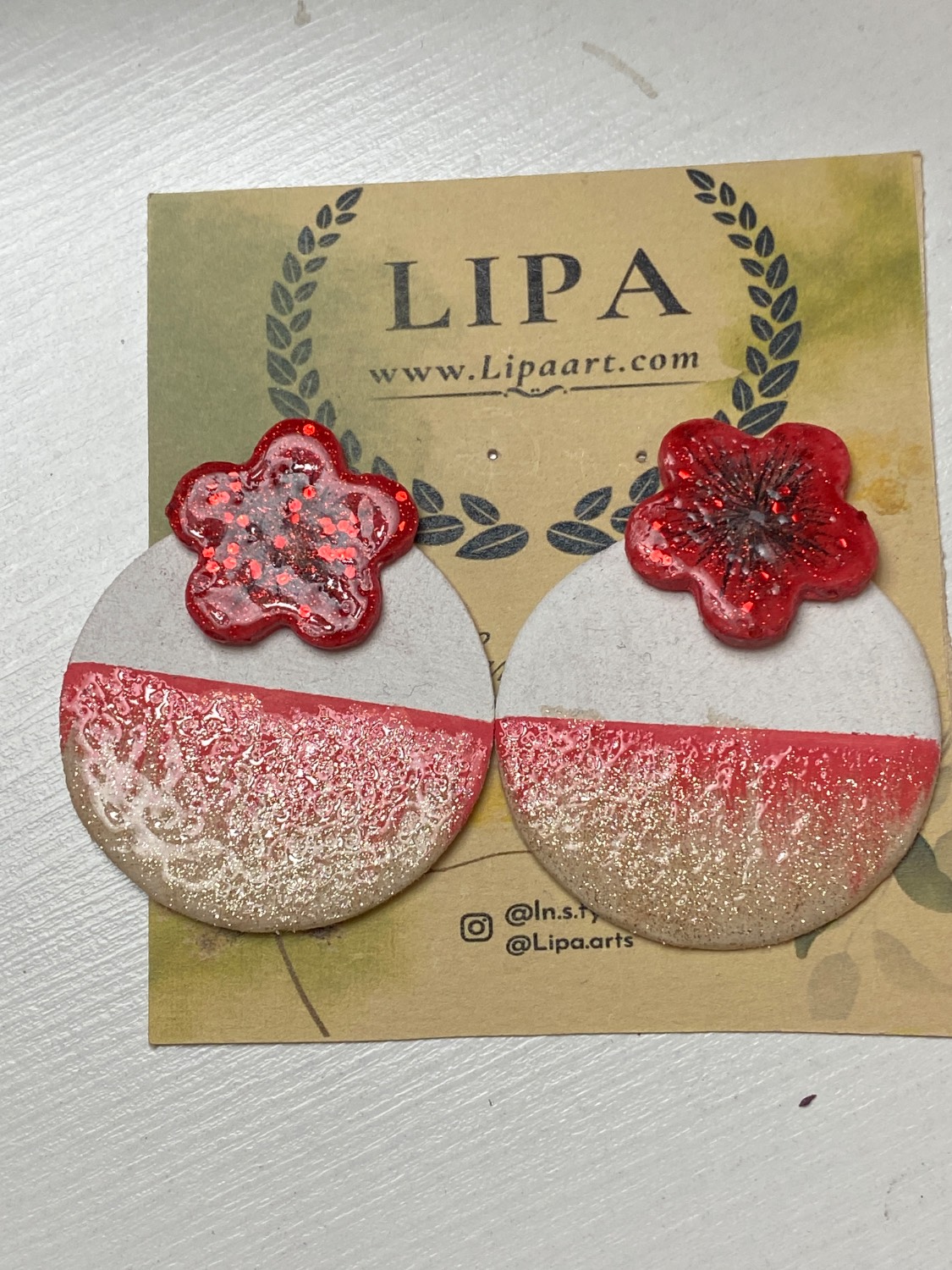 گوشواره دست ساز طرح "گل گلی"